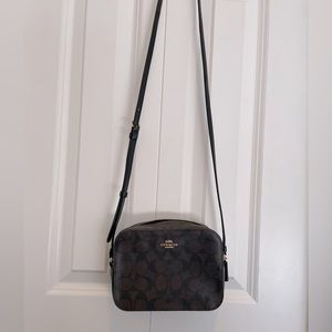 Coach small camera bag in brown/black